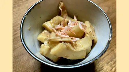 炒めたけのこのピリ辛マリネ