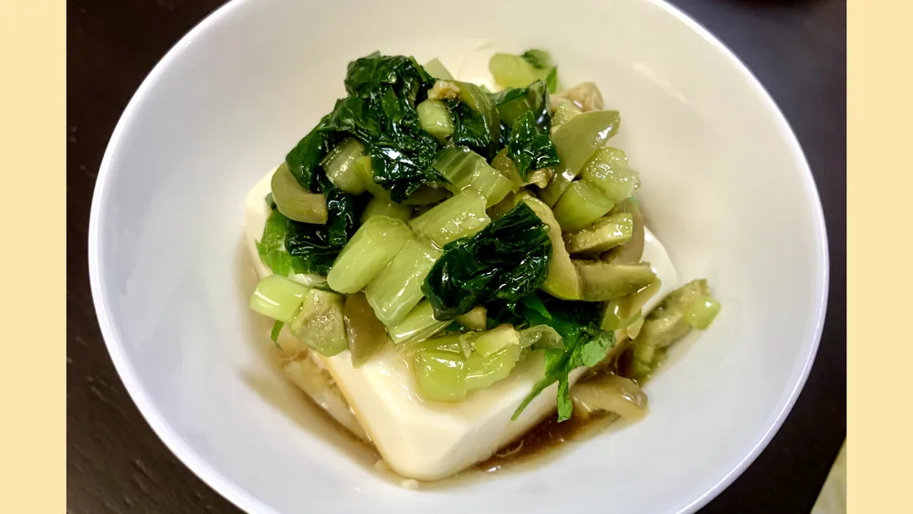 野沢菜とオリーブ奴っこ