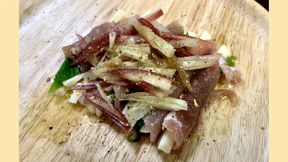 茗荷と大葉の生ハムチーズ巻き