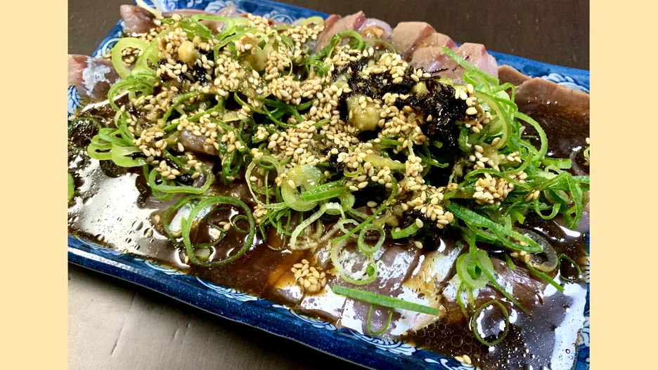 ツバスのゴマワサビ醤油和え