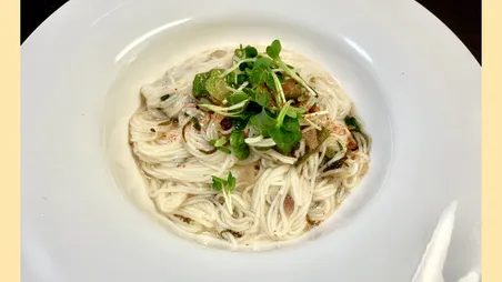 オクラともずくの梅そうめん和え