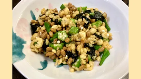 オクラのやみつき天かす納豆和え