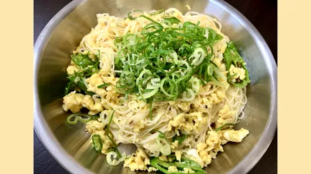 塩油そうめんを使ったチャンプルー