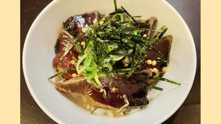 鰹のわさび醤油漬け丼（茶漬け）