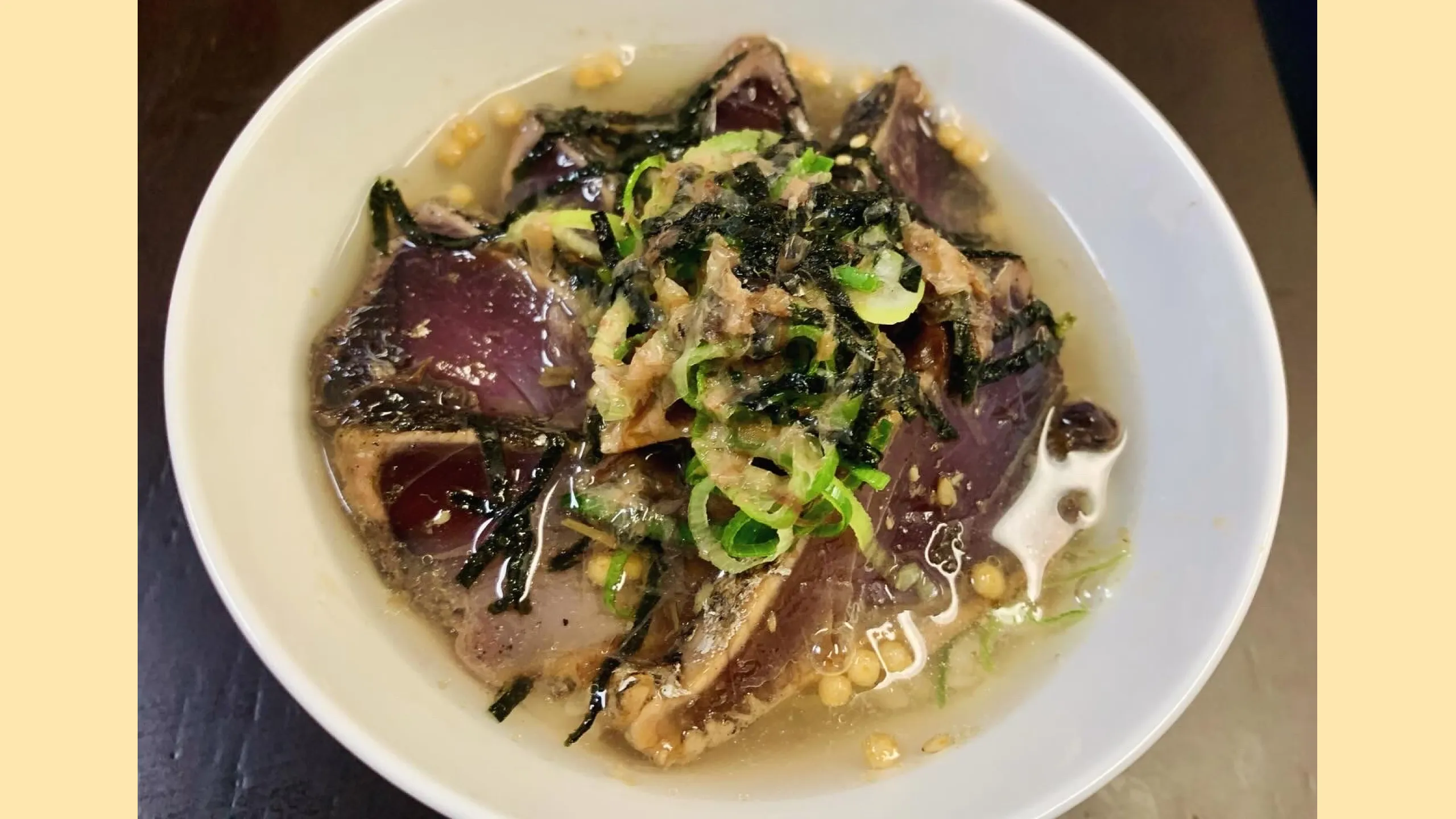 鰹のわさび醤油漬け丼（茶漬け）