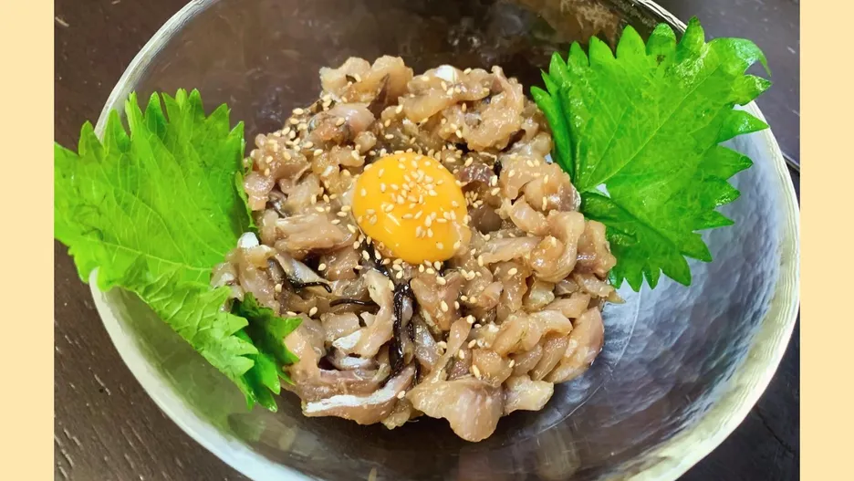 鯵（アジ）のたたきユッケ