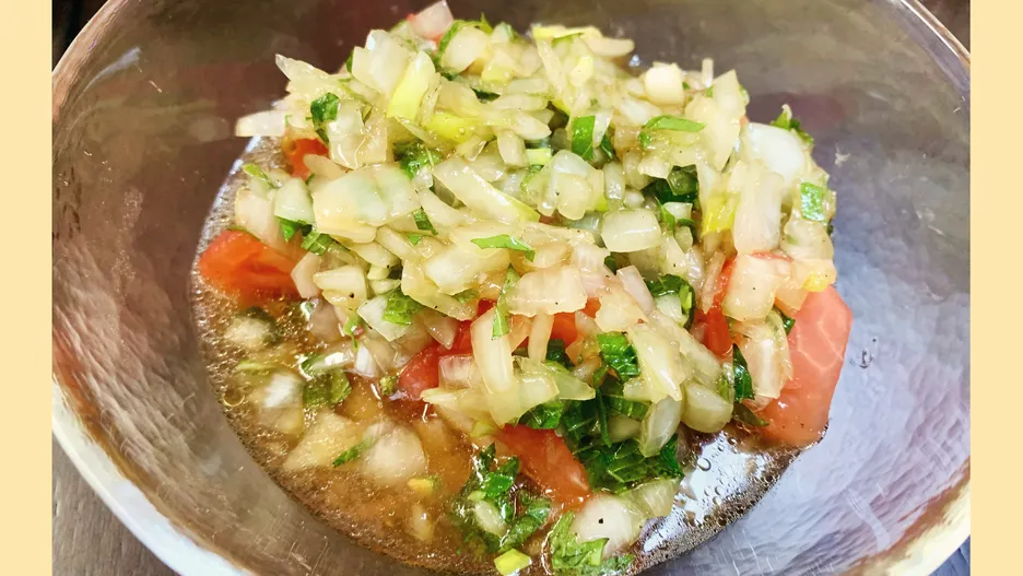 トマトと玉ねぎのさっぱりマリネ