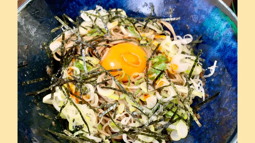 油そば風のラー油蕎麦