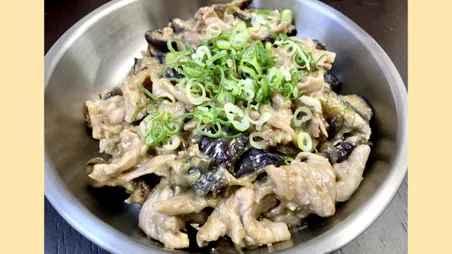 茄子と豚こま肉の味噌炒め