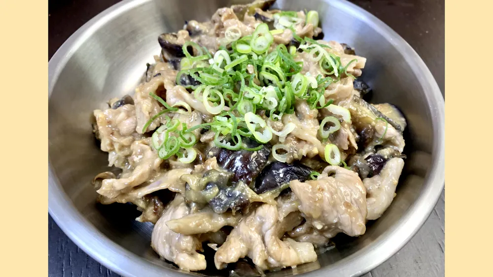 茄子と豚こま肉の味噌炒め