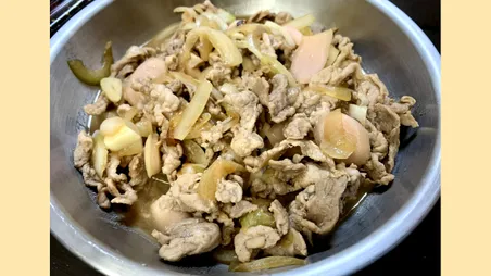 豚こまと岩下の新生姜焼き