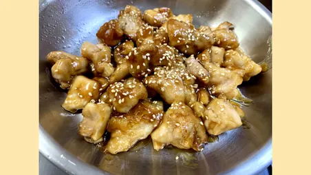 鶏もも肉の照り焼き風炒め