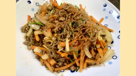 糸こんにゃくを使ったヘルシーチャプチェ