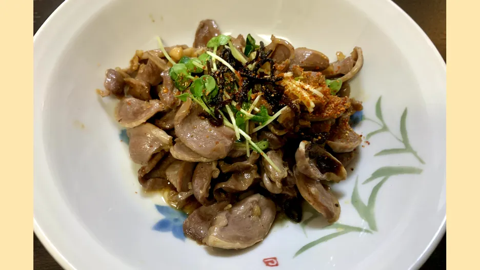 砂肝のガーリック炒め