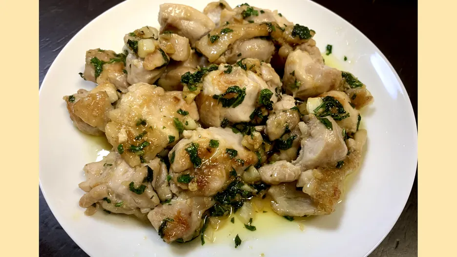 鶏ももの大葉ジェノバソース炒め