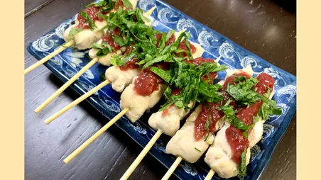 鶏ささみの梅しそ焼き串