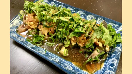 鰹のたたきと柚子胡椒ダレ