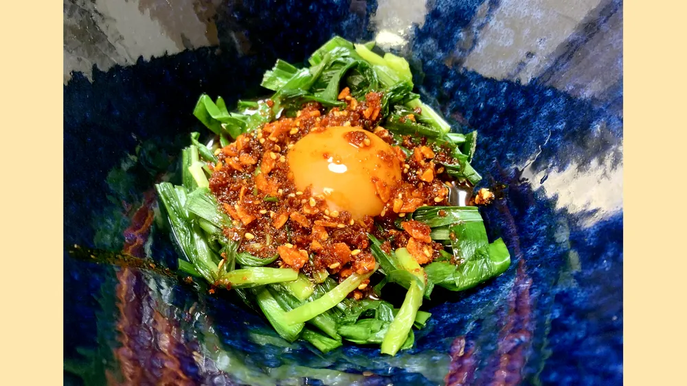 ニラのぶっけラー油ポン酢