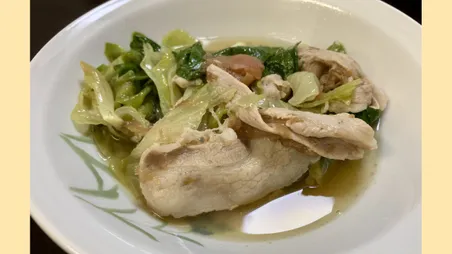 豚バラとレタスの梅和だし鍋