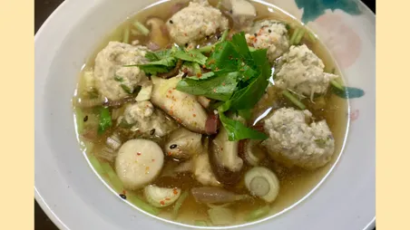 鶏むねのひき肉を使った薬味ったっぷりつみれ汁