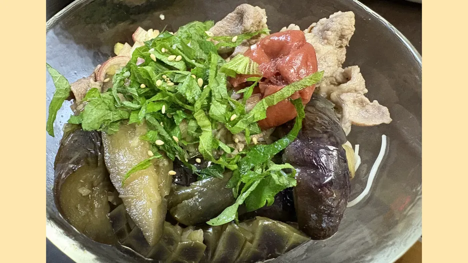 冷やし茄子そうめん