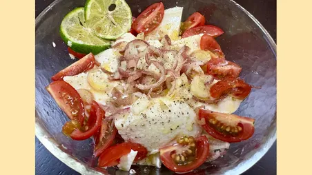 スダチと塩で食べる薬味たっぷり豆腐ボウル