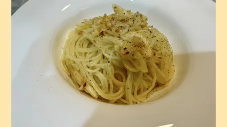 レモンの風味香るさっぱりガーリックパスタ