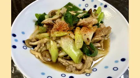 せせりとねぎの焼き鳥炒め