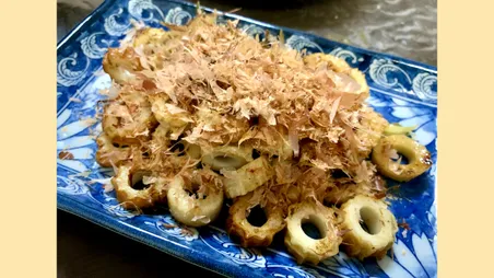ちくわと茗荷のバター醤油炒め