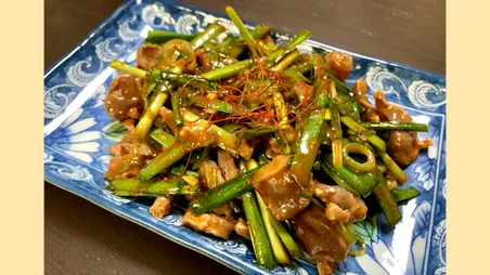 砂肝のニラのキムチだれ和え