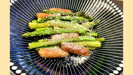 アスパラ粉チーズソテー